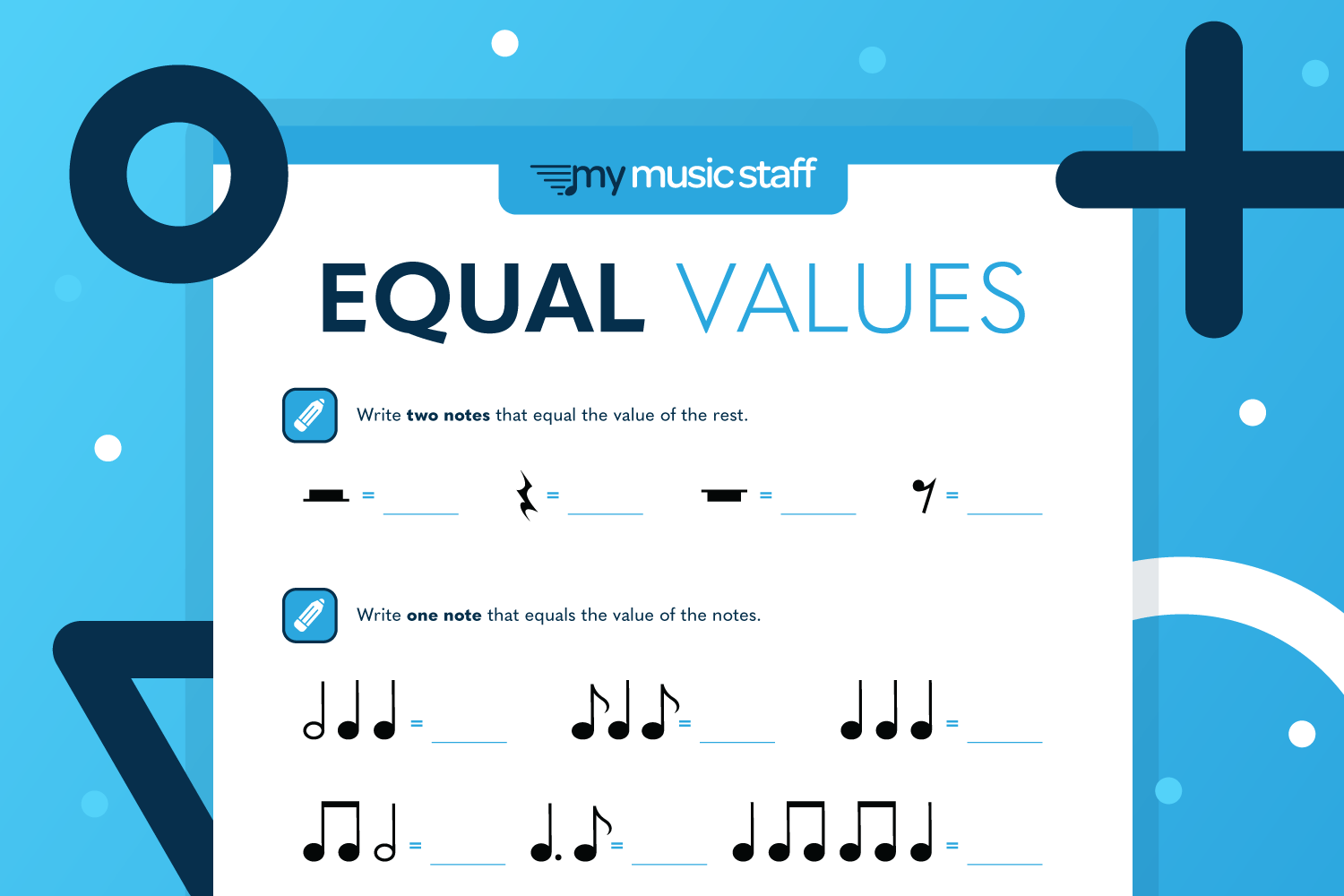 Equal Values My Music Staff Resources